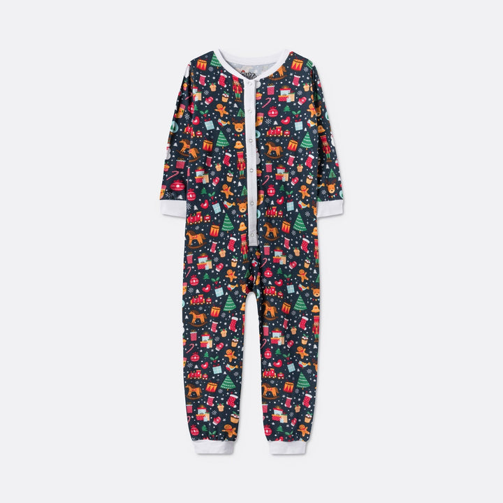 Weihnachtstraum Blauer Overall-Pyjama Kinder