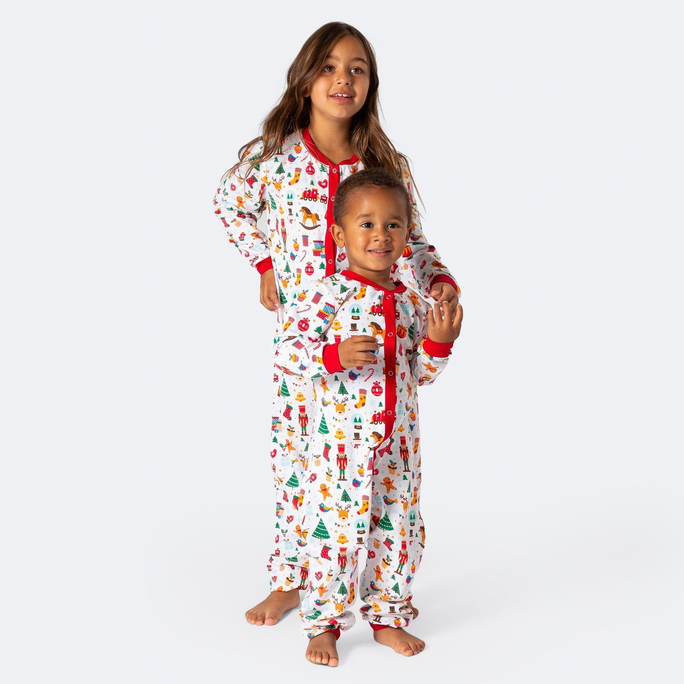 Weihnachtstraum weißer Overall-Pyjama Kinder