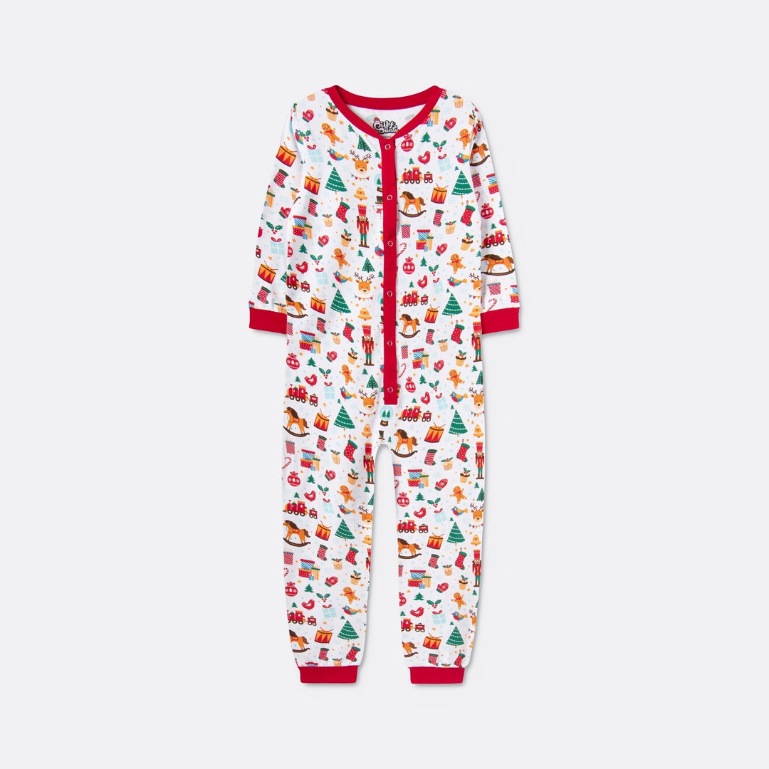 Weihnachtstraum weißer Overall-Pyjama Kinder