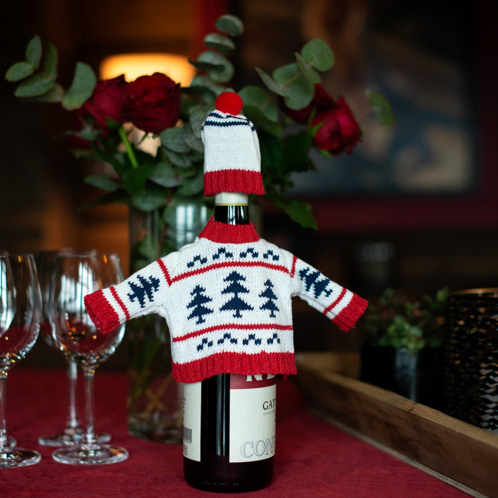 Weinflaschen Weihnachtspullover