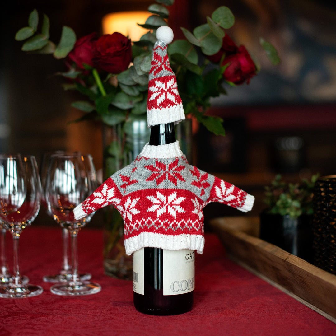 Weinflaschen Weihnachtspullover