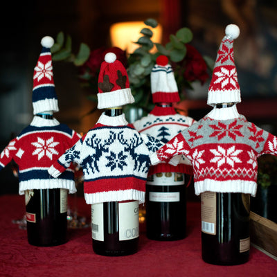 Weinflaschen Weihnachtspullover