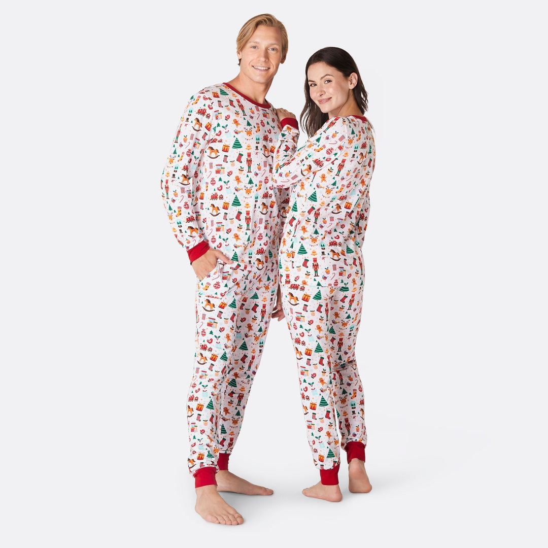Weißer Weihnachtstraum Weihnachtspyjama Damen