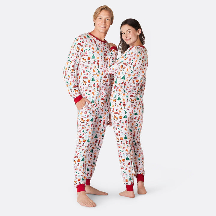 Weißer Weihnachtstraum Weihnachtspyjama Damen