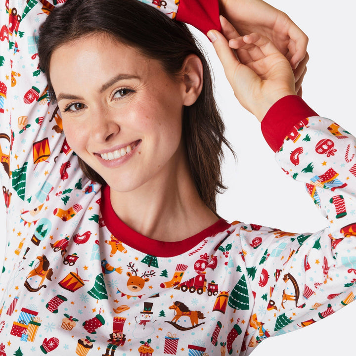 Weißer Weihnachtstraum Weihnachtspyjama Damen