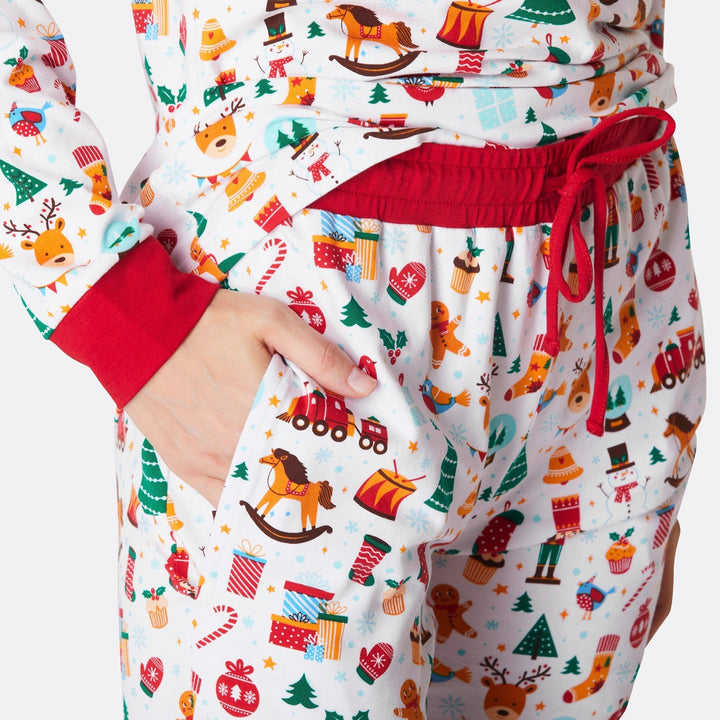 Weißer Weihnachtstraum Weihnachtspyjama Damen