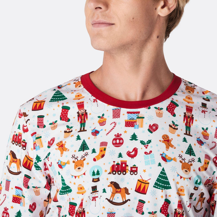 Weißer Weihnachtstraum Weihnachtspyjama Herren