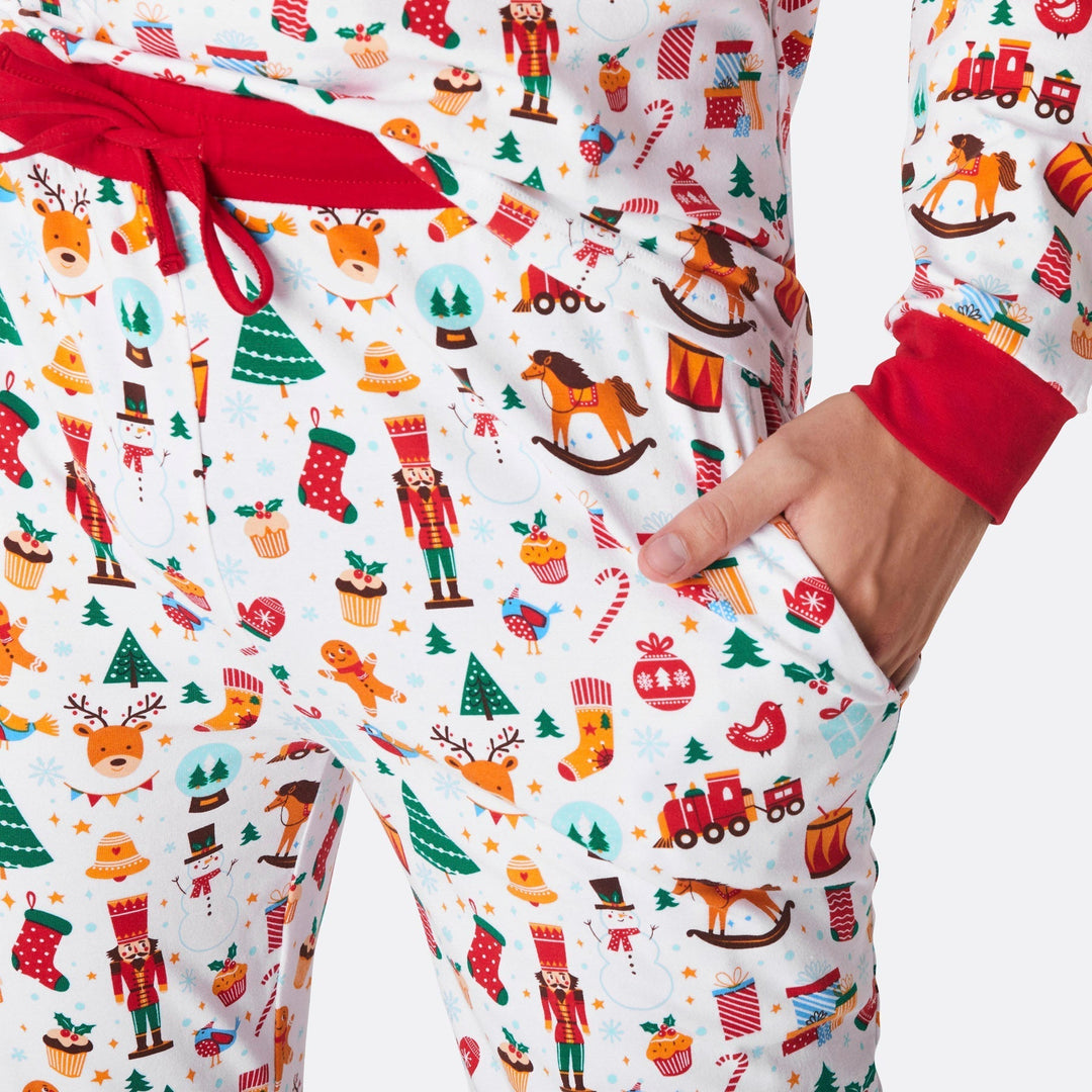 Weißer Weihnachtstraum Weihnachtspyjama Herren