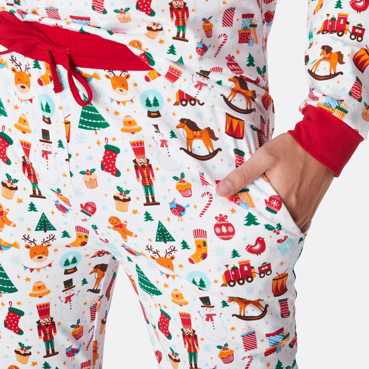 Weißer Weihnachtstraum Weihnachtspyjama Herren