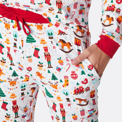 Weißer Weihnachtstraum Weihnachtspyjama Herren