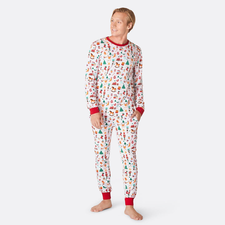 Weißer Weihnachtstraum Weihnachtspyjama Herren