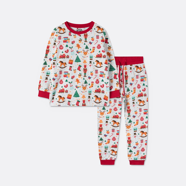 Weißer Weihnachtstraum Weihnachtspyjama Kinder