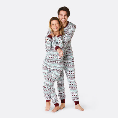 Wintermuster Weißer Pyjama Damen