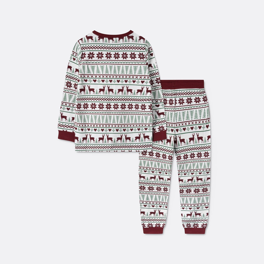 Weißer Wintermuster Pyjama Kinder