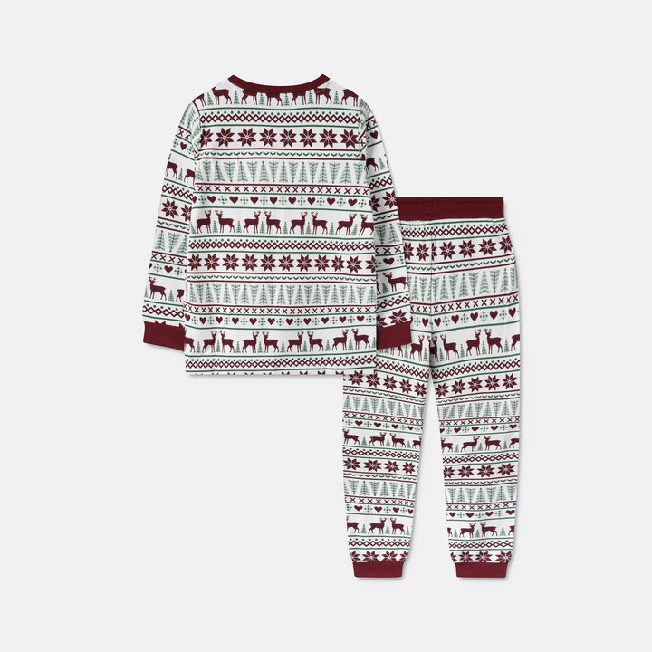 Weißer Wintermuster Pyjama Kinder