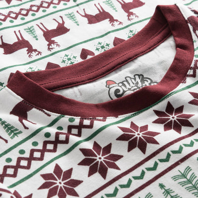 Wintermuster Weißer Pyjama Kinder