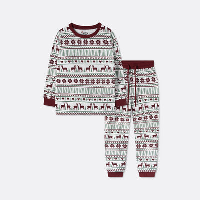 Wintermuster Weißer Pyjama Kinder