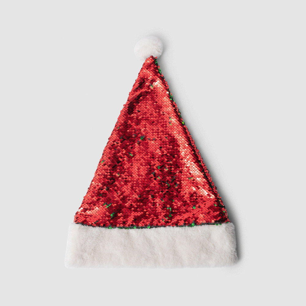 Weihnachtsmütze mit Pailletten für Kinder