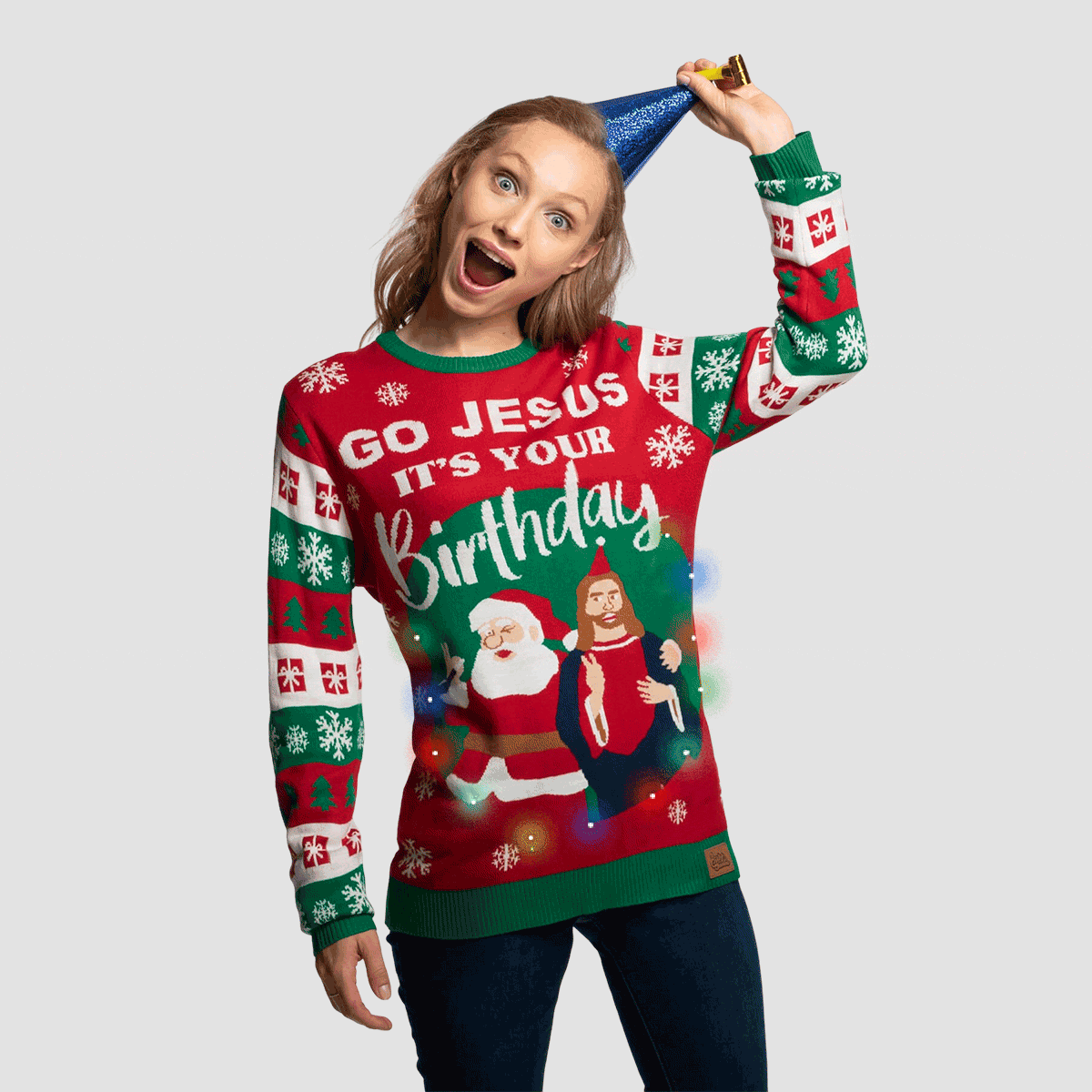 Go Jesus, it´s Your Birthday! Weihnachtspullover Damen - SillySanta